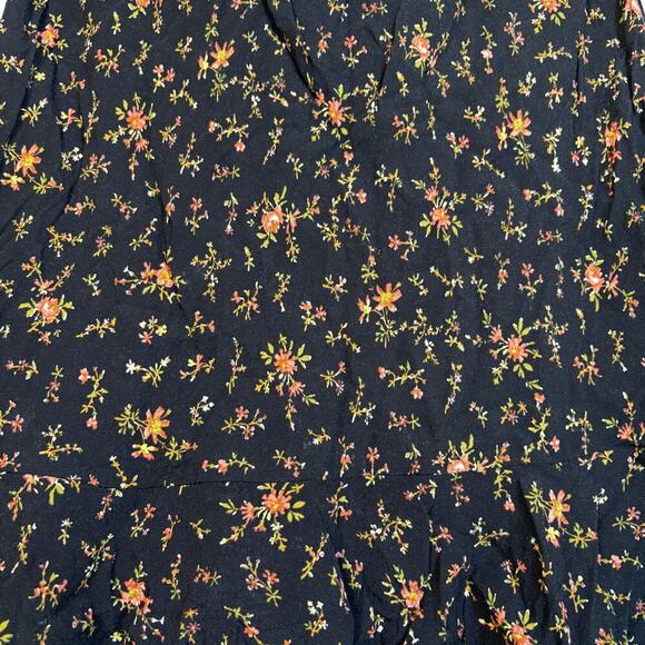 Madewell Flounce Hem Mini Skirt Size 6 Fresh Spring Black Lightweight Pull On - Picture 5 of 9